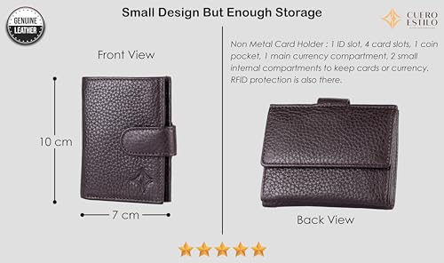 Leather Card Holder (Classic Style) – RFID Protection, Compact Floater Leather Design, Currency & ID Slots, Multiple Color Options.4