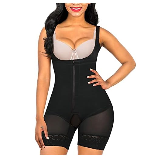 SHAPERX Shapewear for Women Tummy Control Fajas Full Body Shaper Butt Lifter Thigh Shorts,SZ7199-Black-XL