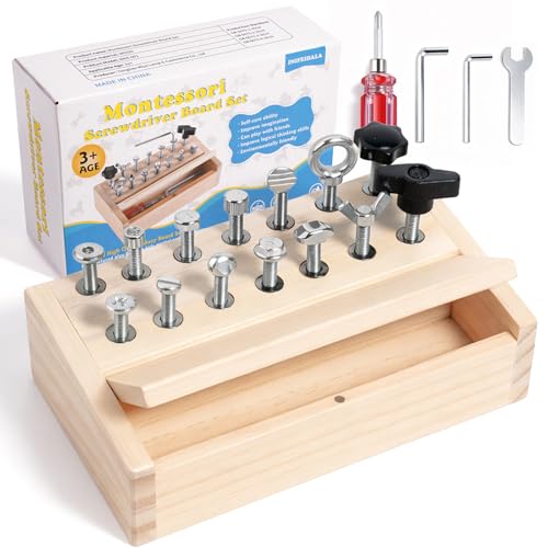 Image of INIFEIDALA Kids Tool Set,Montessori Educational Toys for 3 4 5 Year Old | Montessori Screwdriver Board Set,Sensory Preschool Learning,Toddler Travel,Fine Motor Skills,STEM Toys
