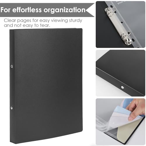 5 x Ringbuch A4 Schmal mit 2 Ringen, Rückenetiketten & 2,5 cm Rückenbreite - PP-Ringhefter für Schule, Büro, Dokumente, Unterlagen & Trennregister (Schwarz)