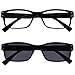 Produktbild Die Lesebrille Unternehmen Herren Groß Schwarz Leser Mit Sonne Leser Doppelpack Federscharniere RS11-1 +1,00