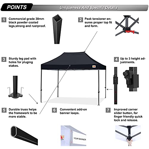 ABCCANOPY Patio Pop Up Canopy Tent 10x15 CommercialSeries