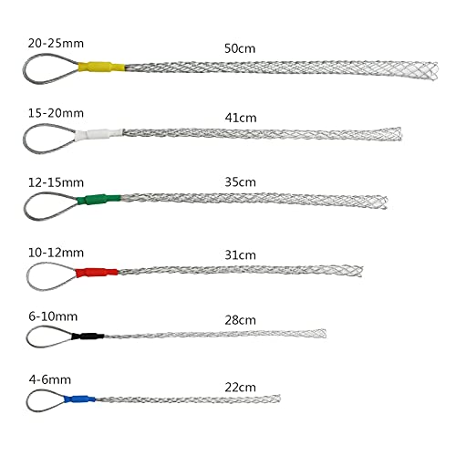 Vgongtech Cable Pulling Grip Sock Kit Galvanizing Steel Antislip Pipe Cable Wire Pulling Grips Lassos Set Flexible Eye Mesh Rope Set #TOP2