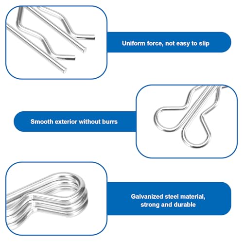 Szaboviktoria 100-teiliges Splint-Set, R-Clips splinte sortiment Kit, R-Clips sicherungssplint-Federsplinte für Anhängerkupplungen, zur Verwendung an Anhängerkupplungsbolzen