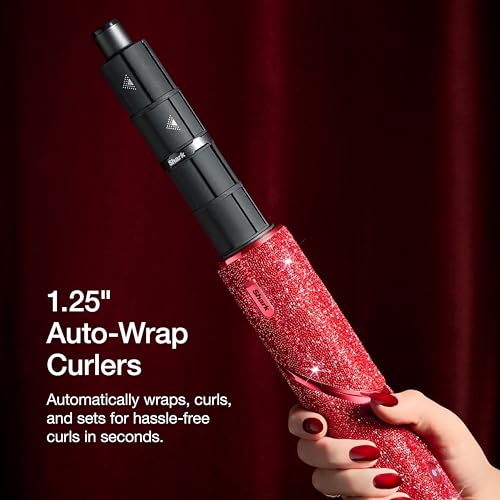 Image of Shark FlexStyle Air Styling & Drying System | Powerful Hair Dryer & Multi-Styler | with Auto-Wrap Curlers, Diffuser, Oval & Paddle Brush, Concentrator Attachment | Red Sparkle | HD442JR