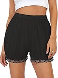 COOUFE Women's Cotton Shorts Lolita Pumpkin Bloomers Victorian Kawaii Short Pants for Cosplay Casual Wear Black XL