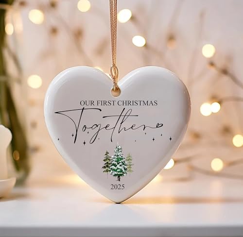 Image of Our First Christmas Together 2025 Ornament, Couples Ornament for Tree, 1st Christmas Ornament for Married Couples, First Married Decor Ceramic