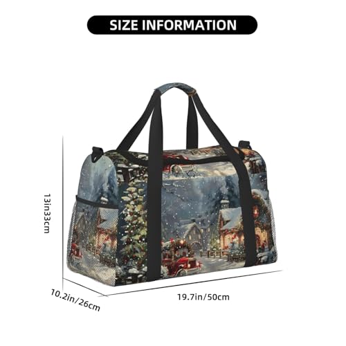 Xmas Print Daily essentials Large Capacity Hand Carry Bag for Weekend Getaways style Bags4