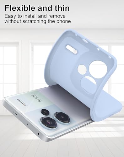 Image of DIZORO Compatible with Mi Redmi Note 13 Pro Plus 5G Back Cover with Upgraded Square Edges for Camera Protection Shockproof Flexible Matte Liquid Silicone Mobile Phone Case (Sierra Blue)