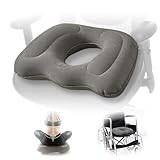 Inflatable Seat Cushion with Donut Ring Design - Portable & Adjustable Air Cushion for Office Chair...