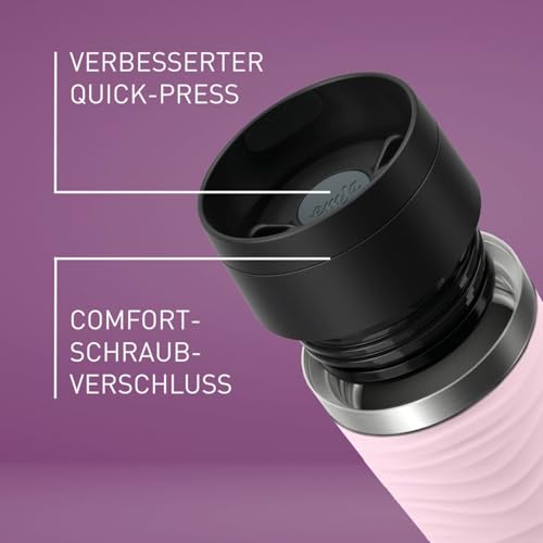 Emsa N20227 Travel Mug Wave Isolierbecher 0,5 Liter, neuer Komfort-Schraubverschluss, Edelstahl, 6h heiß und 12h kühl, 100% dicht… – Ansicht 5