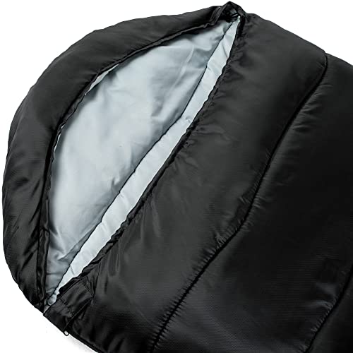 Alpine Swiss 0°C (32°F) Sleeping Bag Lightweight Waterproof With Compression Sack Adults All Seasons Camping Hiking Backpacking Travel Outdoor Indoor Black #TOP6