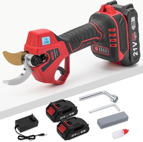 Electric Pruning Shears,Cordless Pruning Shears Brushless Motor with 2Pcs Rechargeable...