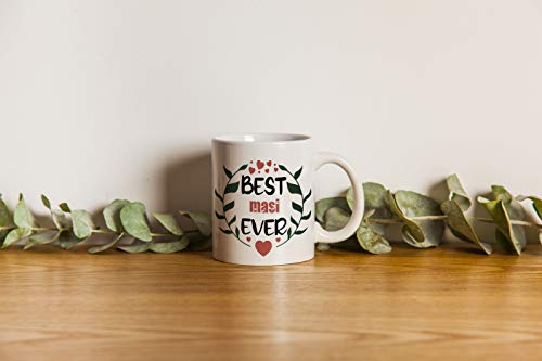 Image of TrendoPrint Best MASI Ever Mug Ideal and Sweet Gift for Aunty Aunt Mausi Ji MASI Printed White Tea and Coffee Cup and Mugs Made of Ceramic- 11 Oz (350ml)