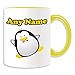 Regalo personalizzato – Dancing Pinguino Tazza, motivo: animali, vari colori) – Qualsiasi nome/Messaggio Sulla Tazza, Ceramica, Giallo