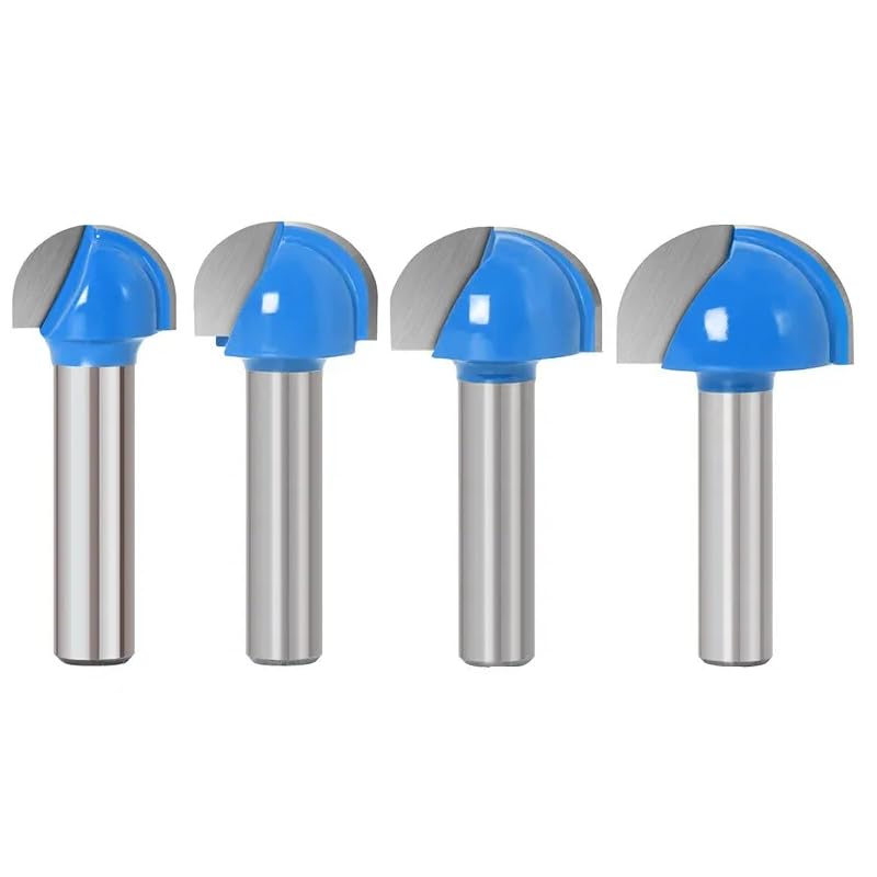 Frez kulisty z chwytem 8 mm z węglików spiekanych, frez do drewna z rdzeniem do frezowania przycinania(4pcs)