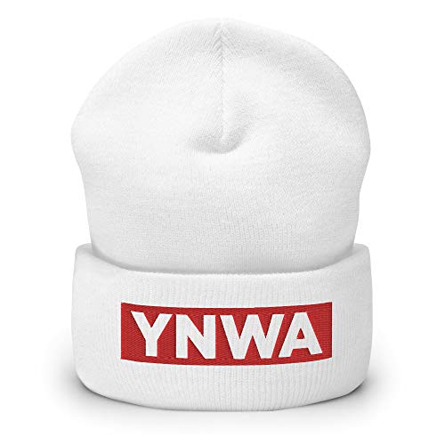 YNWA Block Liverpool Cuffed Soccer Beanie White