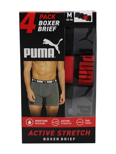 Image of PUMA Men's 4 Pack Active Stretch Boxer Briefs