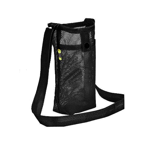 FUZVOL Water Bottle Carrier Water Bottle Holder with Adjustable Shoulder Hand Strap Portable Durable Bottle Bag for Adults Kids Walking Hiking Camping Travelling Exercise (Black)