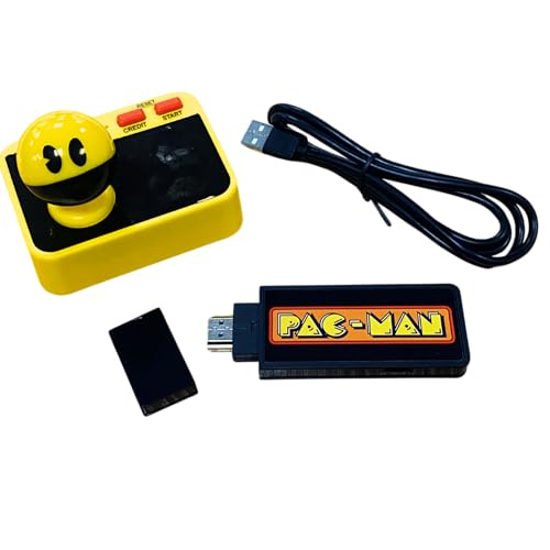 Fizz Creations PAC-Man Plug & Play – Retro Gaming Console with Wireless Controller & Classic PAC-Man Gameplay, Plug-and-Play TV Arcade Game for All Ages.