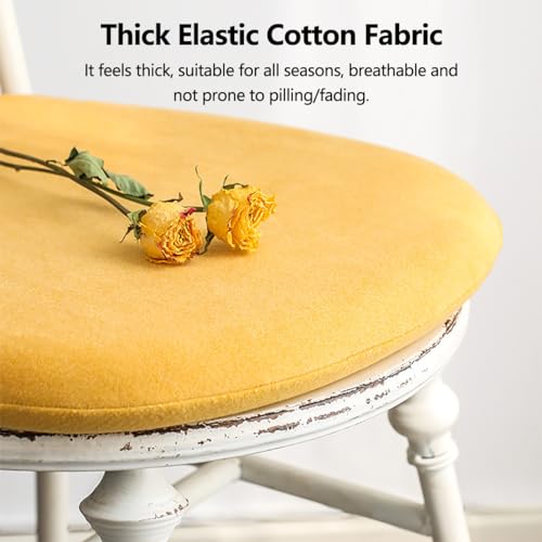 Coussins de chaise en mousse à mémoire lin kaki premium lot de 6 galettes design en U