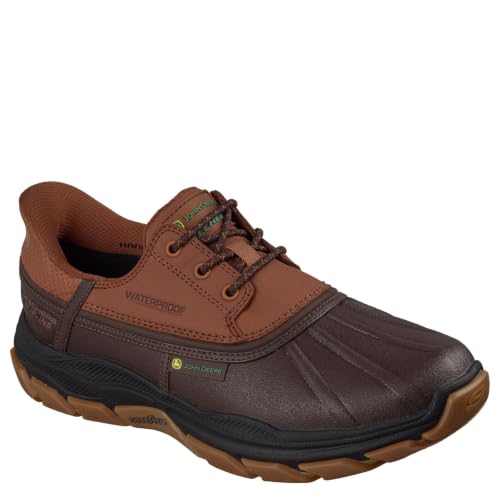 Image of Skechers Men's John Deer Respected Tanzier | Casual, Slip-ins, Waterproof, Relaxed Fit, Air-Cooled Memory Foam, Goodyear Rubber, Rain Shoe