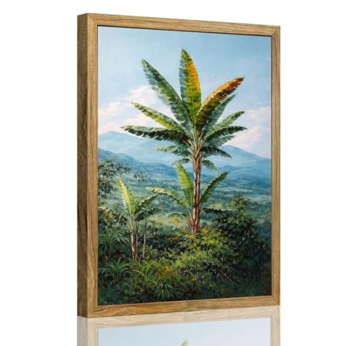 Framed Tropical Banana Tree Landscape Poster Canvas Print Art Painting