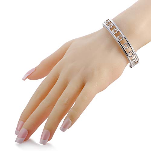 Heart to Heart Sterling Silver Bangle Bracelet Size Large2