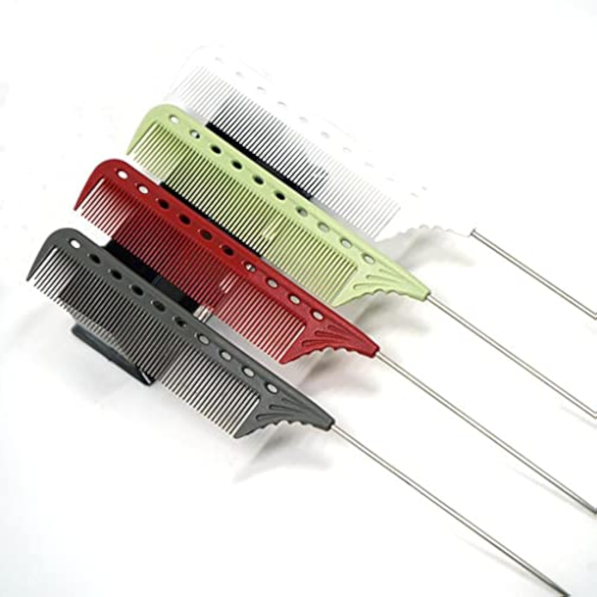 2xHighlight Comb Hair Salon Dye Comb Hairdressing Antistatic Tail Comb Green