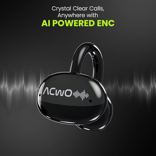 Image of ACwO DwOTS Flow Open Ear Earbuds | X-Fidelity Sound | AI-ENC Mic | Dual Mode (Music & Gaming) | 50H Playtime | Fast Charging | IPX5 | Bluetooth 5.3 Pearl Black
