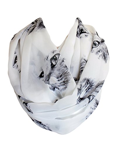 Etwoa Cat Face Print Infinity Scarf Circle Scarf Loop Scarf3