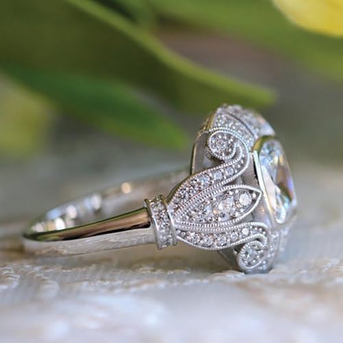 Luxury Stylish Shiny Cubic Zirconia Promise Ring for Women Gorgeous Silver Color Wedding Band4