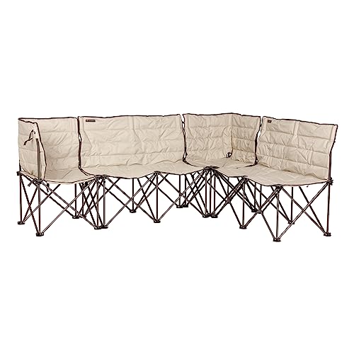 Image of Lippert Campfire Folding Sectional Couch - Sand, High-Loft, Foldable Sofa, Customizable, Expandable Size, Power Coated Steel Frame, Durable 600D Outdoor Polyester Fabric, 2022120589