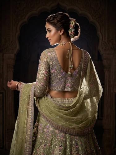 Image of Lehenga choli For Womens and Girls Soft Butterfly Net Lehenga Choli with Coding Sequins Work Dupatta | Semi Stitched Designer Ethnic Set