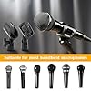 3 PCS Mic Clips for Stands Set, Universal Microphone Clip Holder, Adjustable Mic Holder for Stand with 2 pcs 5/8" Male to 3/8" Female Screw Adapter for Wired Wireless Microphones #2