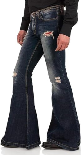 Men's 60s 70s Bell Bottom Pants Flared Jeans Outfits for Men