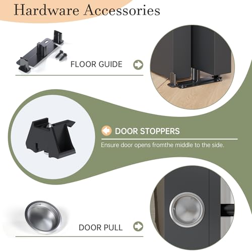 Kit de herrajes para clóset deslizante bypass EaseLife de 10 pies (120 pulgadas), grado comercial, aluminio, riel para sistema de 4 puertas, desliza suave y silenciosamente, fácil instalación, sin puertas incluidas miniatura 6