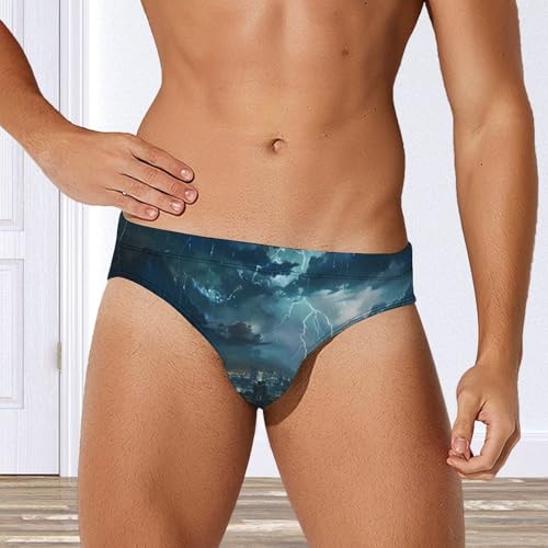 Storm and City Night View Novelty Men's Brief Swimwear Pants Swimming Trunks Beach Shorts Underwear4