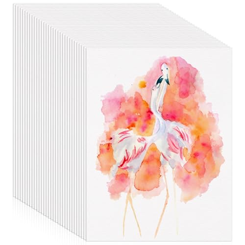 Image of 120 Sheets Watercolor Paper 8.5 x 11, 140 lb /300 GSM Cold Press Watercolor Paper Bulk White Water Color Paper for Kids Child Students Adults Artists Drawing