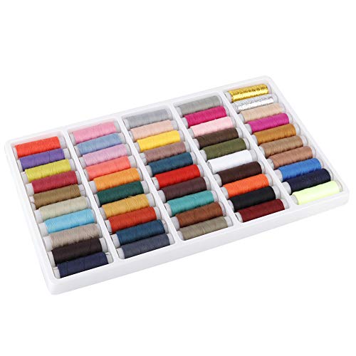 Fdit Juego de Carretes de Hilo de Coser de Poliéster, 50 Uds., Hilo de Coser a Mano para Máquina con para Manualidades de Costura, Confección de Ropa