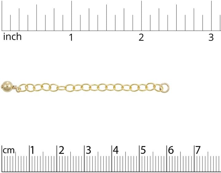 Gold Filled Chain Extender with 4mm Bead - Lengthen a Necklace by up to 2-1/4 inches