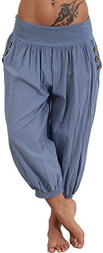 Capri Harem Pants with Pockets Casual 