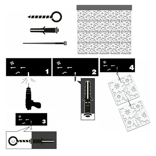 Cloison de séparation blanche lot de 6 panneaux suspendus pliables pour salon