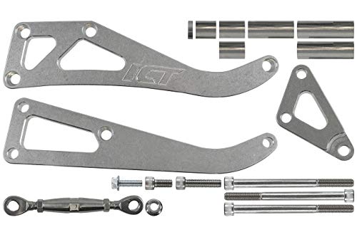 Ict Billet Sbc Alternator Power Steering A/C Compressor Bracket Kit For Long Water Pump 305 327 350 383 5.0L 5.7L V8 Eight Cylinder Carburetor V Belt Compatible With Chevrolet 551745 #TOP3