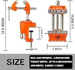 MAXMAN Clamp Bench Vise with Post Universal, Woodworking Vise, 360° Heavy Duty Cast Steel, Table Clamp Vise with Swivel Base for Workbench DIY Projects, Handcraft Creations
