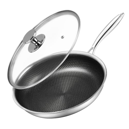 Innerwell Profi Antihaft Pfanne Edelstahl 24 cm, Induktion Pfanne mit Deckel, kratzfeste...