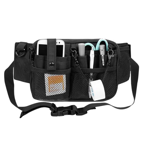 [MediKomeka] ナースポーチ 看護師 ウエストポーチ ナースバッグ ベルトポーチ 仕事用 黒 - MediKomeka - 商品画像