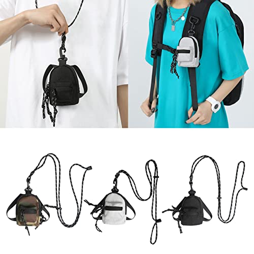 Crossbody Shoulder Bag with Carabiner for Men Women Small Travel Wallet Purse Small Crossbody Bag Cellphone Black2