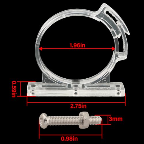 FMHXG 2PCS Computer Water Cooling Cylinder Reservoir Rings Clips 50MM Acrylic Water Cooling Tank with Screws Suitable for Liquid Cooling Radiators Transparent - Thumbnail 2