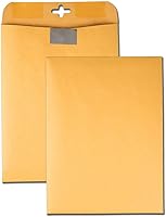 Vista 1 de Quality Park Sobres ClearClasp de 9 x 12 para ahorro de franqueo, con cierre Redi-Tac reutilizable y solapa engomada, papel kraft de 28 libras, 100